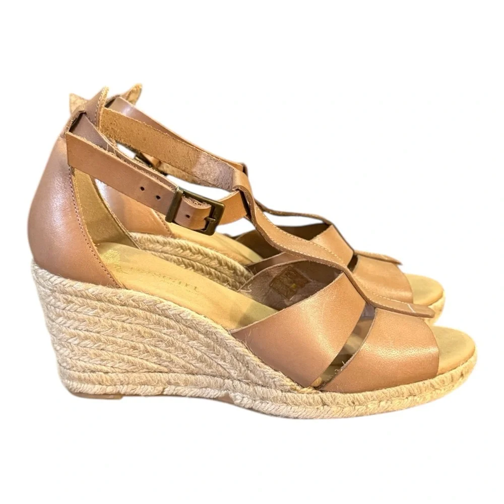 Paseart Leather Wedge Espadrille Sandals Women’s Size 8.5/9 Made in Spain